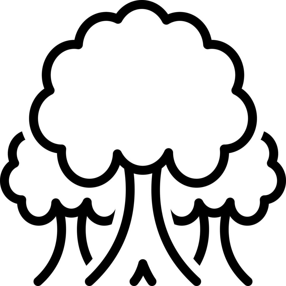 icono de línea para árbol vector