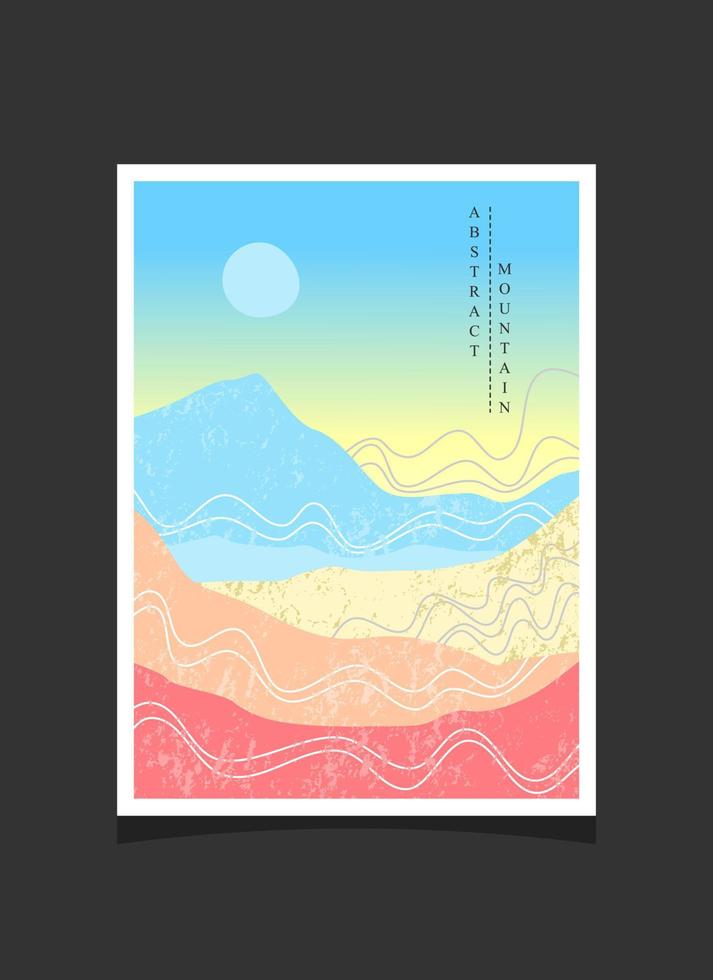 Abstract mountain painting, Abstract background, Premium Vector