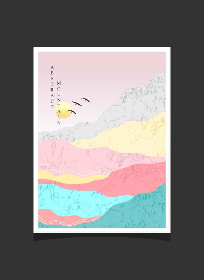 Abstract mountain painting, Abstract background, Premium Vector