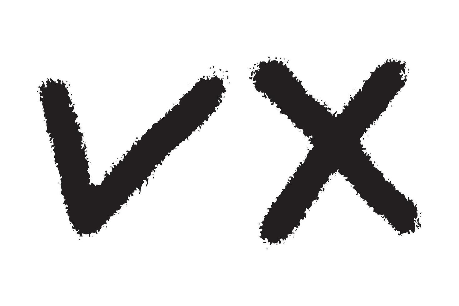 señales de garrapatas y cruces. marque los iconos ok y x. vector