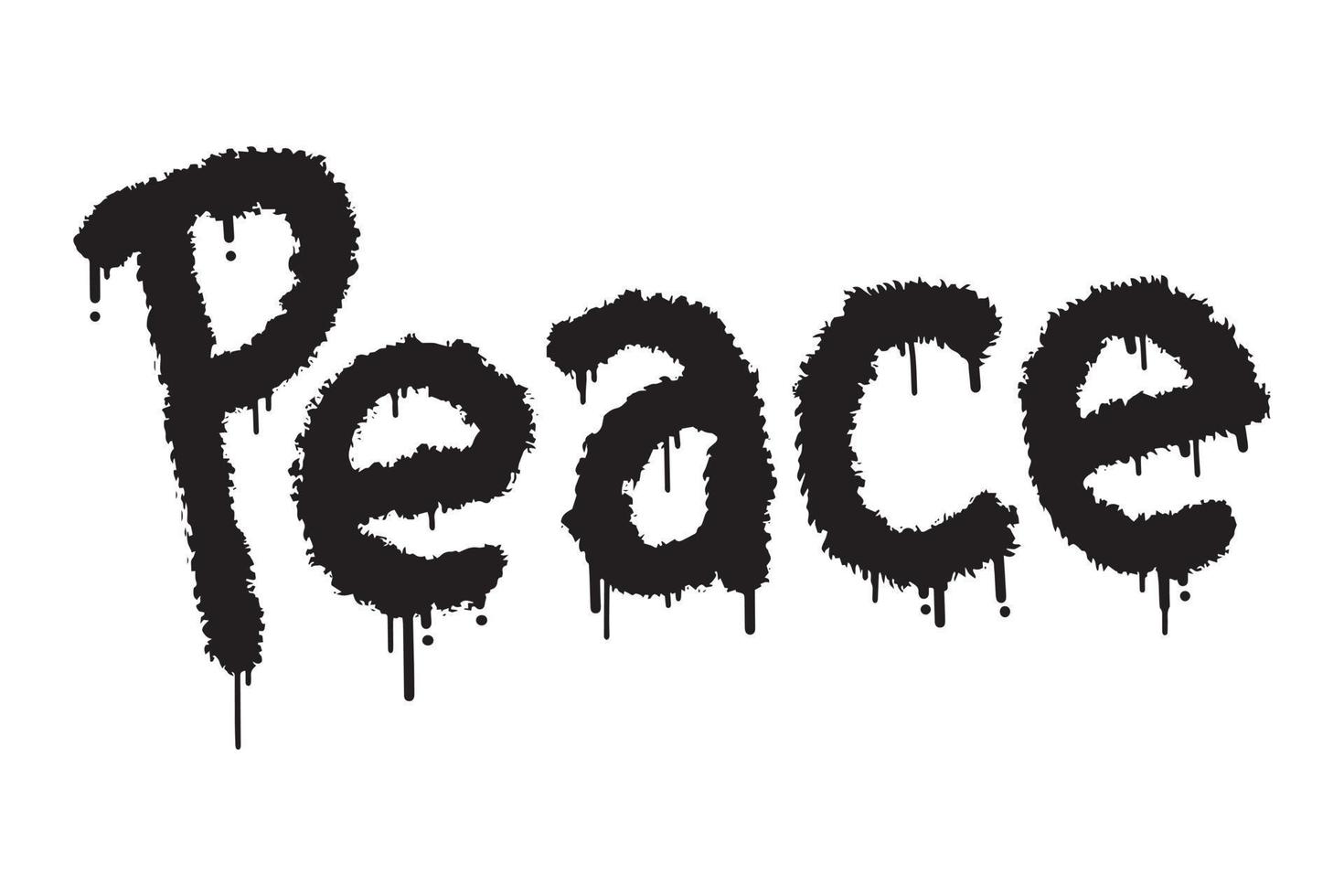 graffiti peace text. Vector illustration.