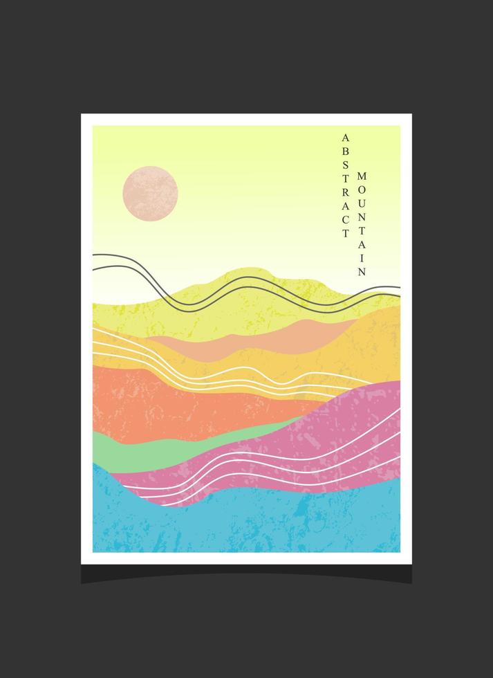 Abstract mountain painting, Abstract background, Premium Vector