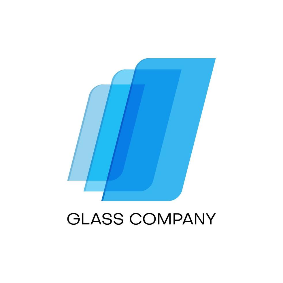Glass icon, isolated vector company trendy emblem