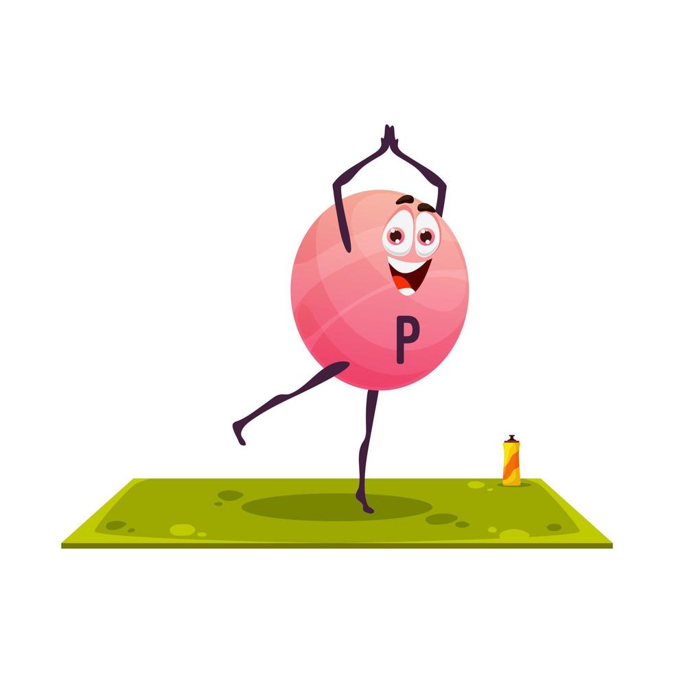 personaje de dibujos animados de vitamina p, bola de bioflavonoides vector