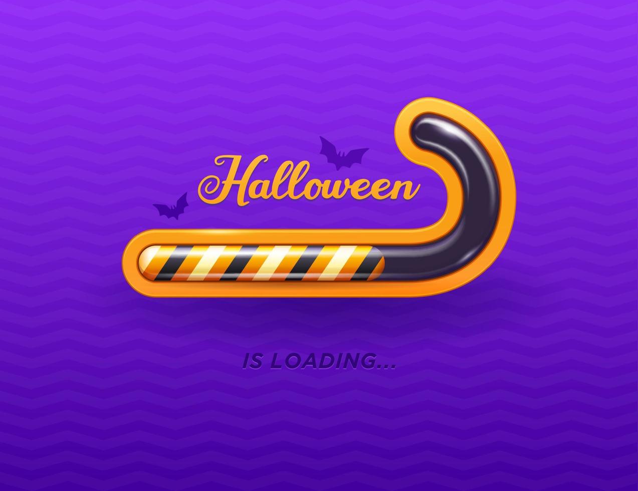 Halloween loading candy cane bar background vector