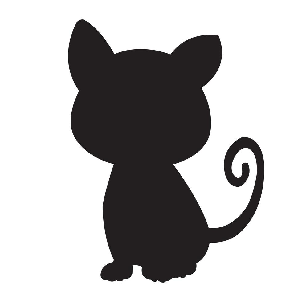 cat silhouette vector isolated on white background animal coloring book for kids