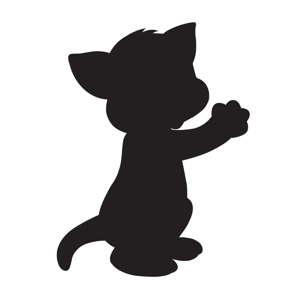 cat silhouette vector isolated on white background animal coloring book for kids