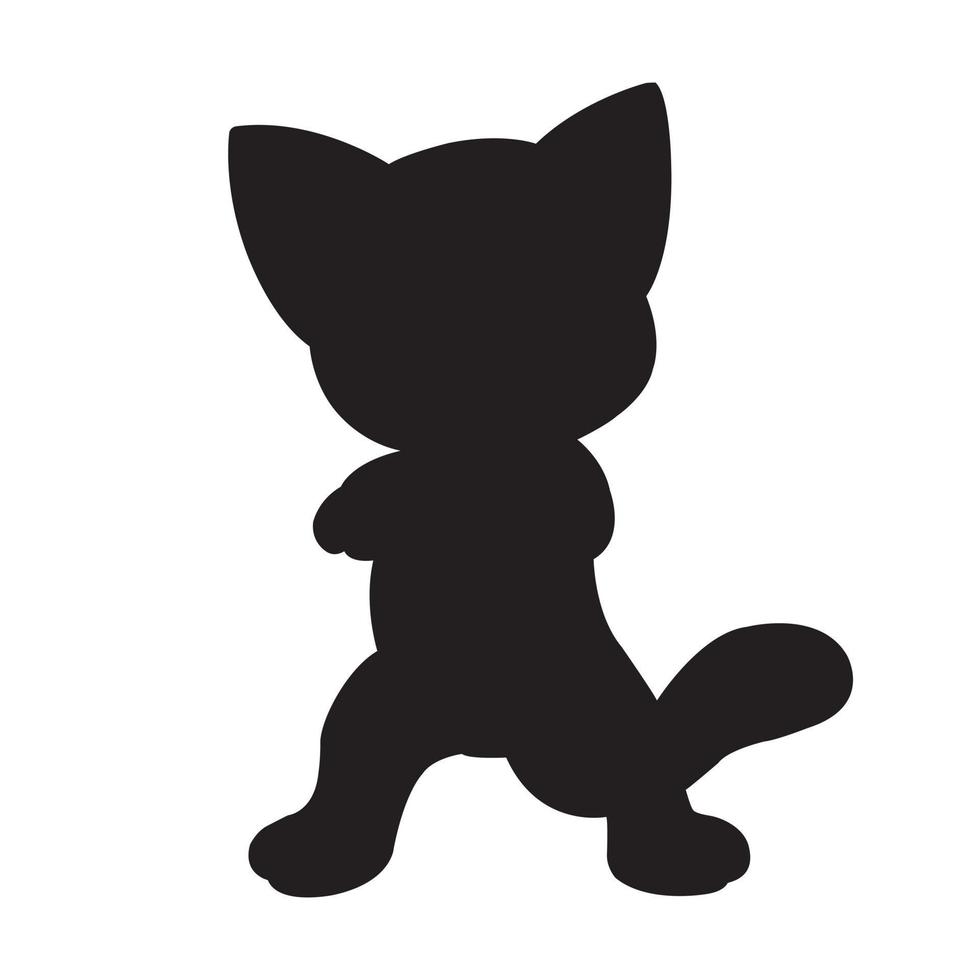 cat silhouette vector isolated on white background animal coloring book for kids