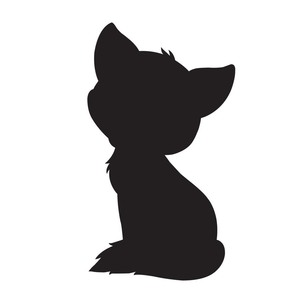 cat silhouette vector isolated on white background animal coloring book for kids