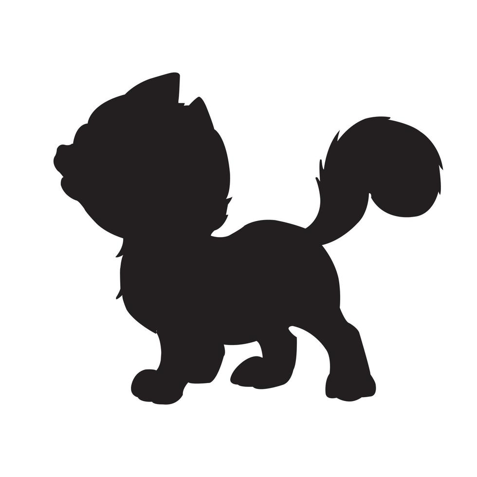 cat silhouette vector isolated on white background animal coloring book for kids