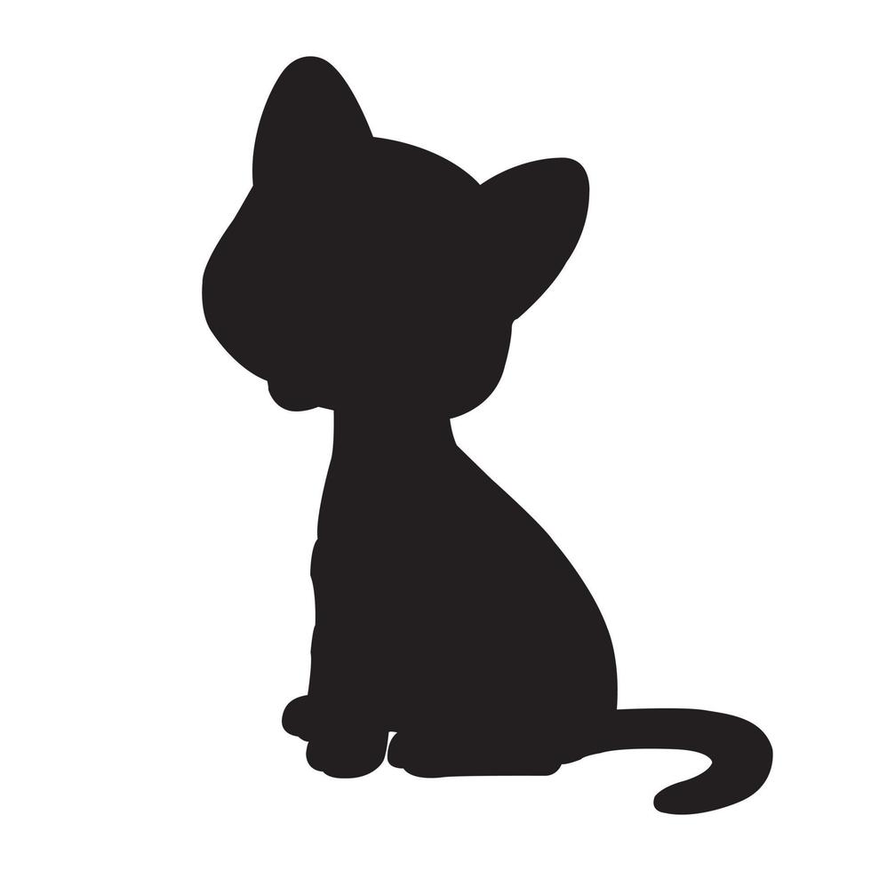 cat silhouette vector isolated on white background animal coloring book for kids
