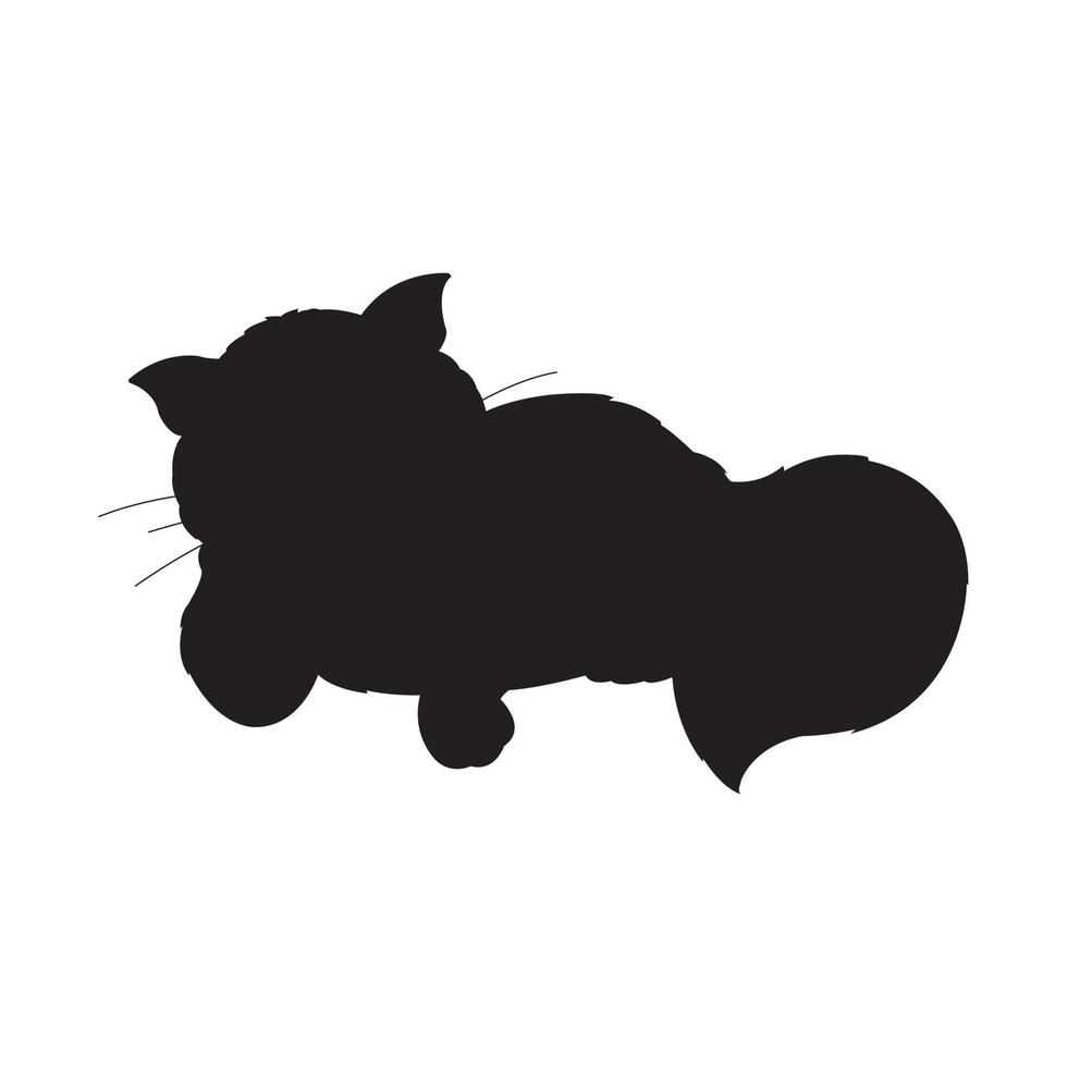 cat silhouette vector isolated on white background animal coloring book for kids