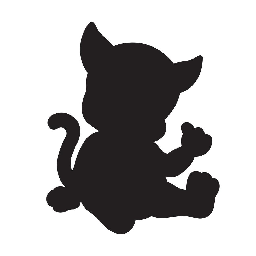 cat silhouette vector isolated on white background animal coloring book for kids