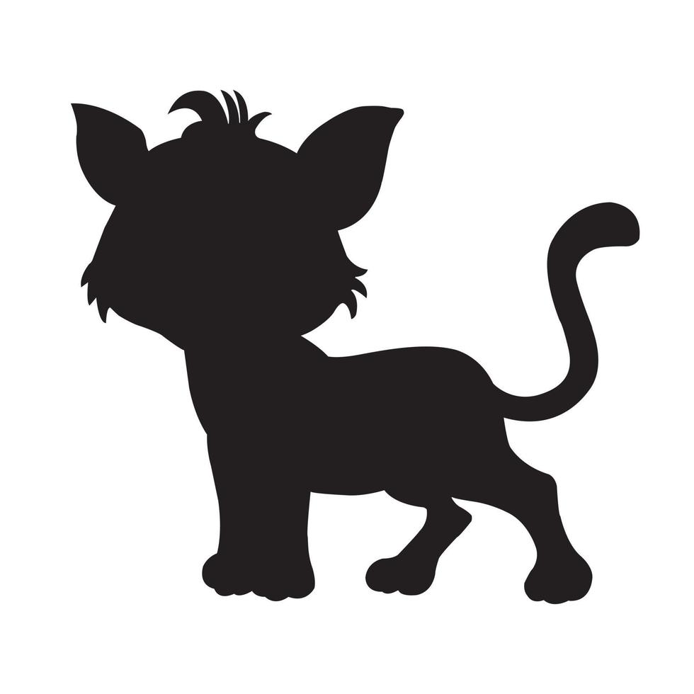 cat silhouette vector isolated on white background animal coloring book for kids