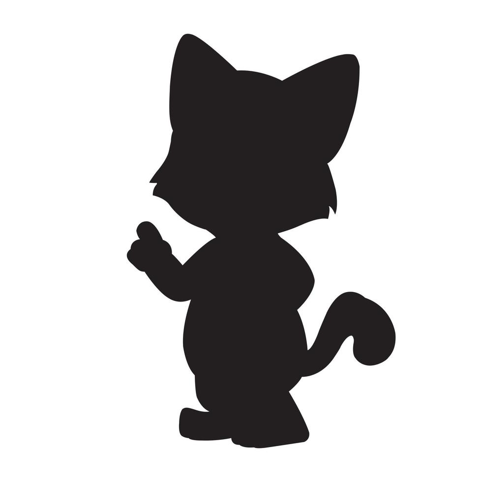 cat silhouette vector isolated on white background animal coloring book for kids
