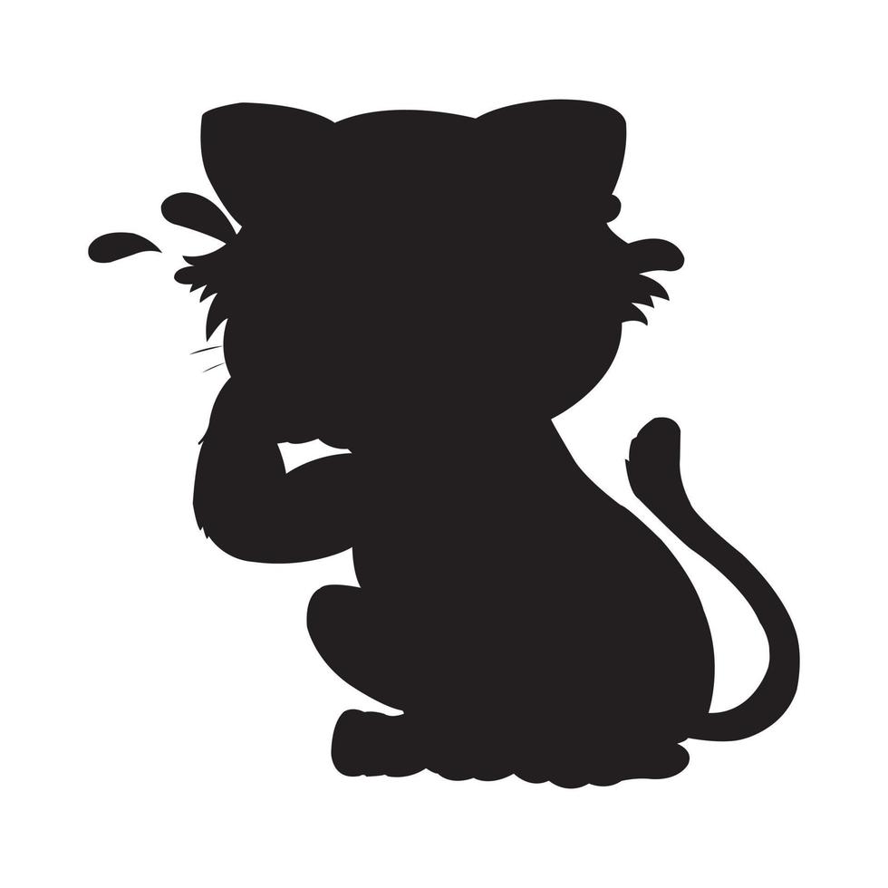 cat silhouette vector isolated on white background animal coloring book for kids