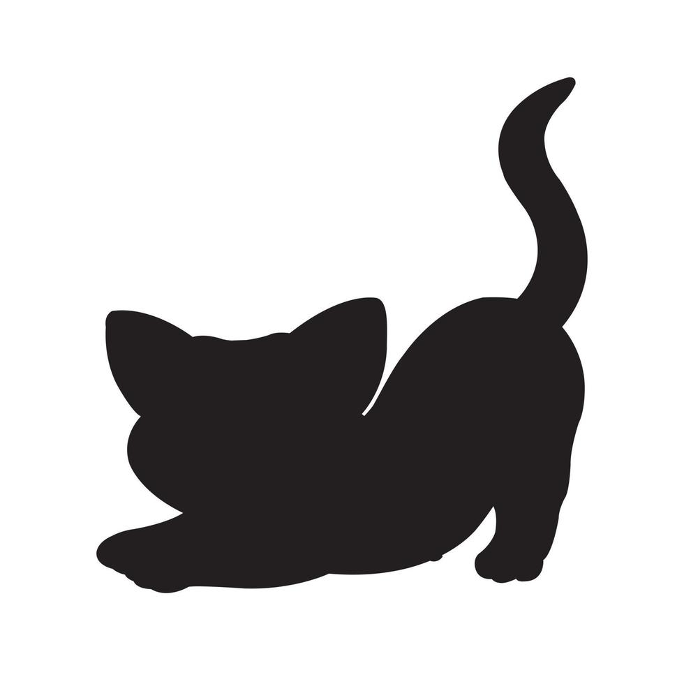 cat silhouette vector isolated on white background animal coloring book for kids
