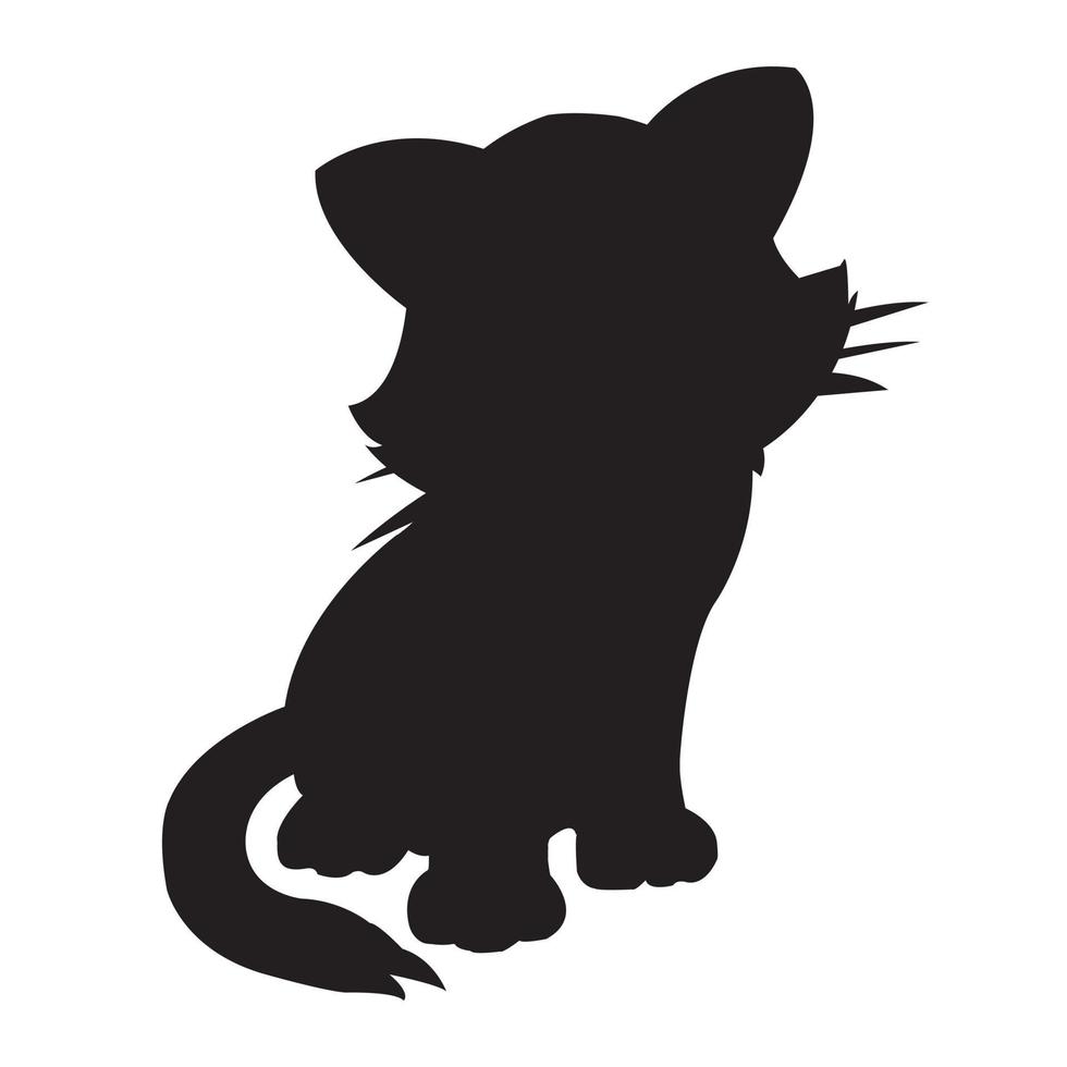 cat silhouette vector isolated on white background animal coloring book for kids