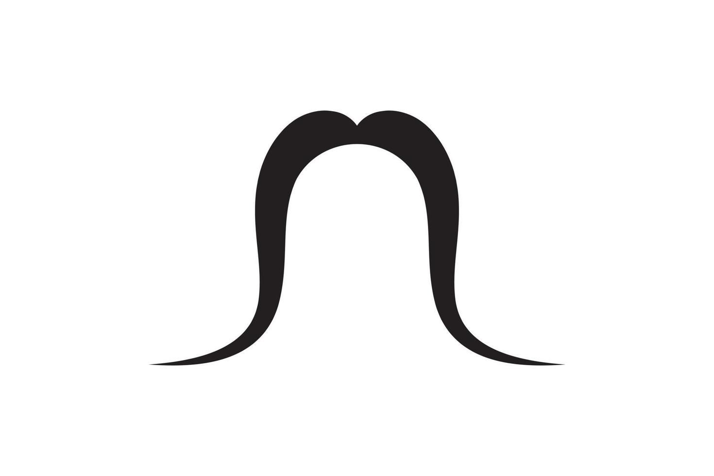 Moustache vector icon. Black retro style mustache. Shave barber vintage man face