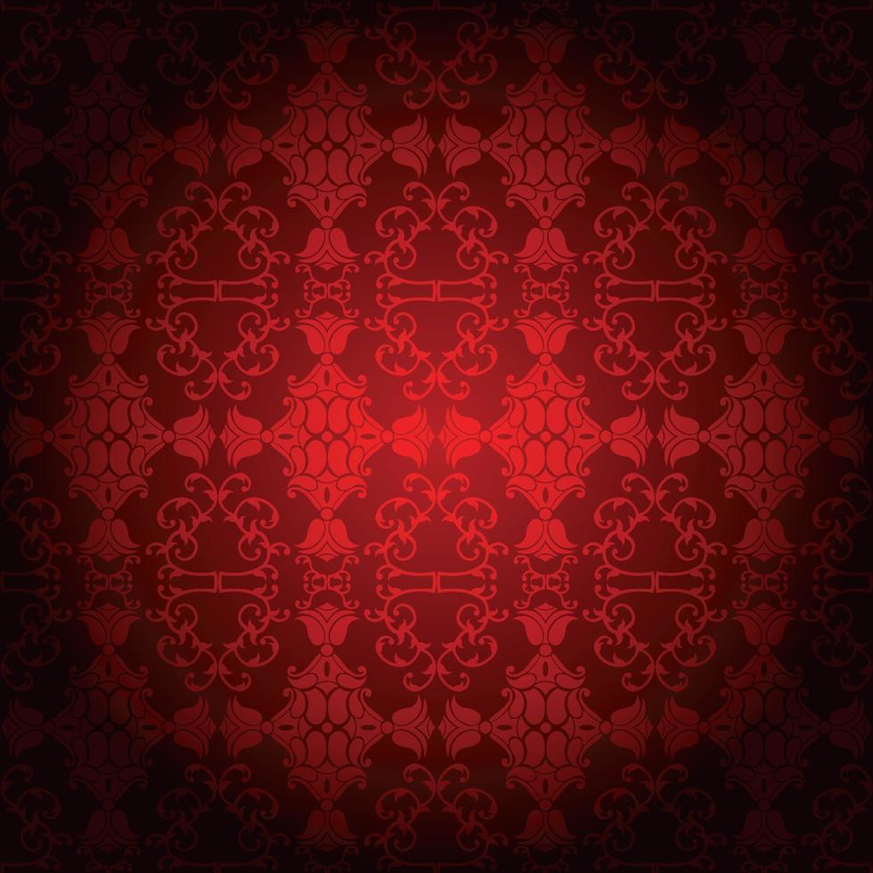 Red vintage seamless background with abstract pattern vector