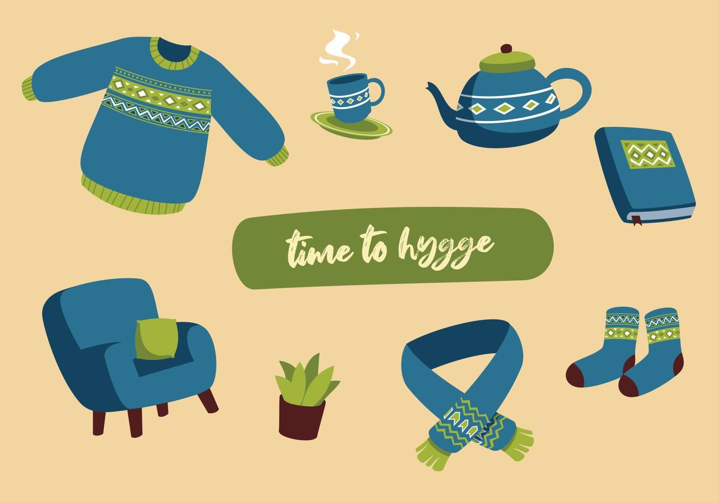 conjunto de colección de elementos time to hygge vector