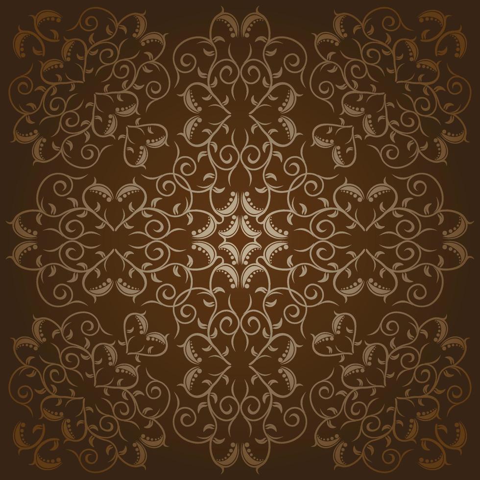 Background baroque vector with flowers brown
