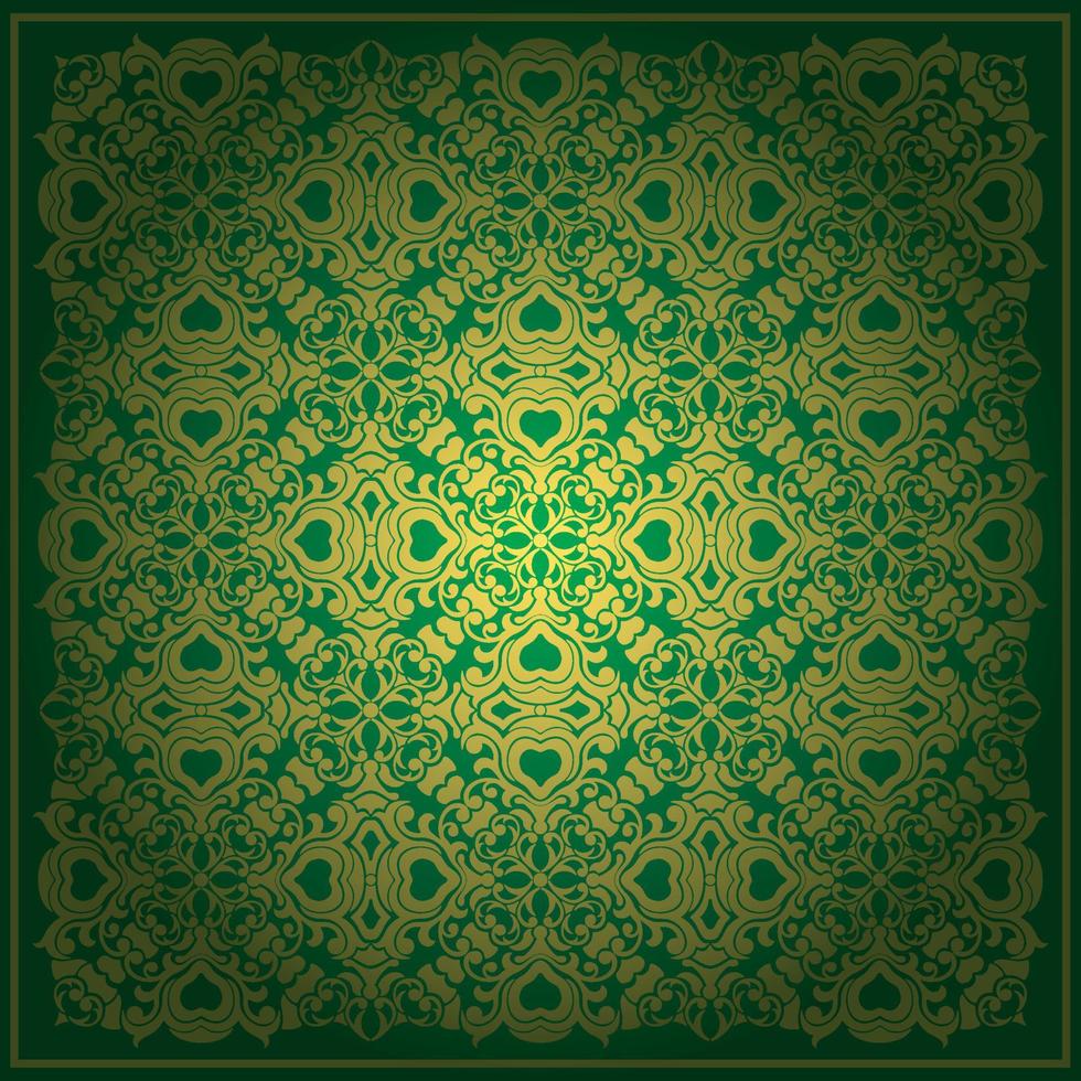 Abstract green background baroque vector
