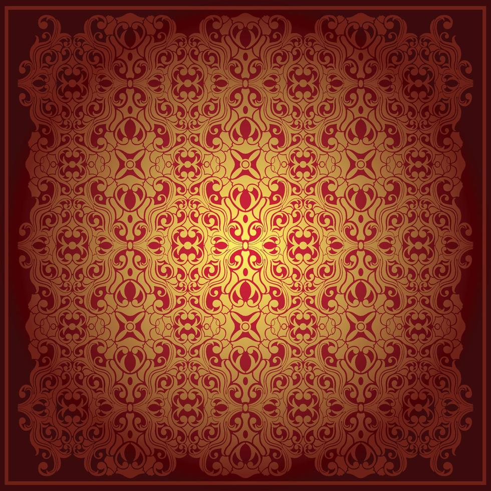Abstract red baroque background vector