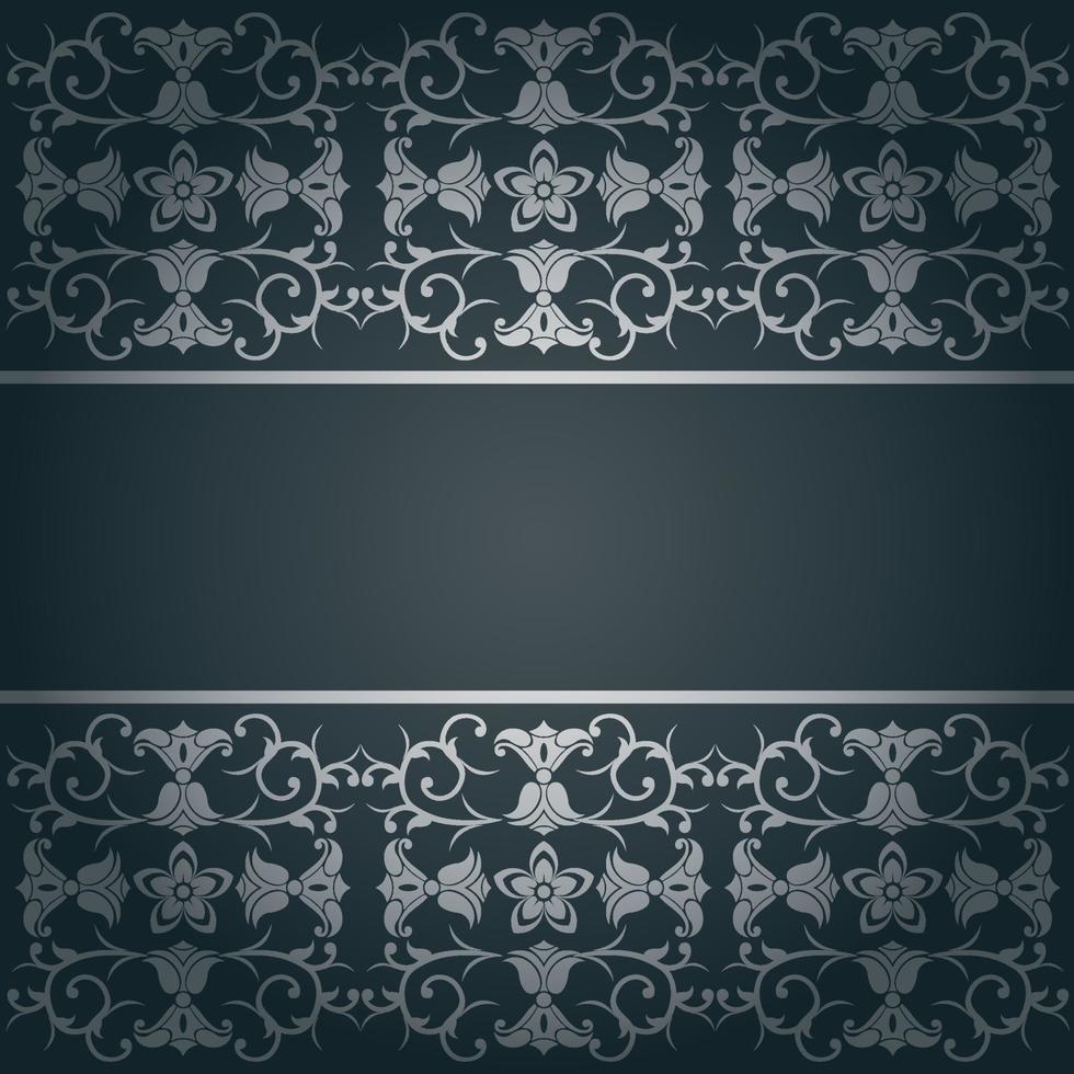 Black background baroque vector with flowers