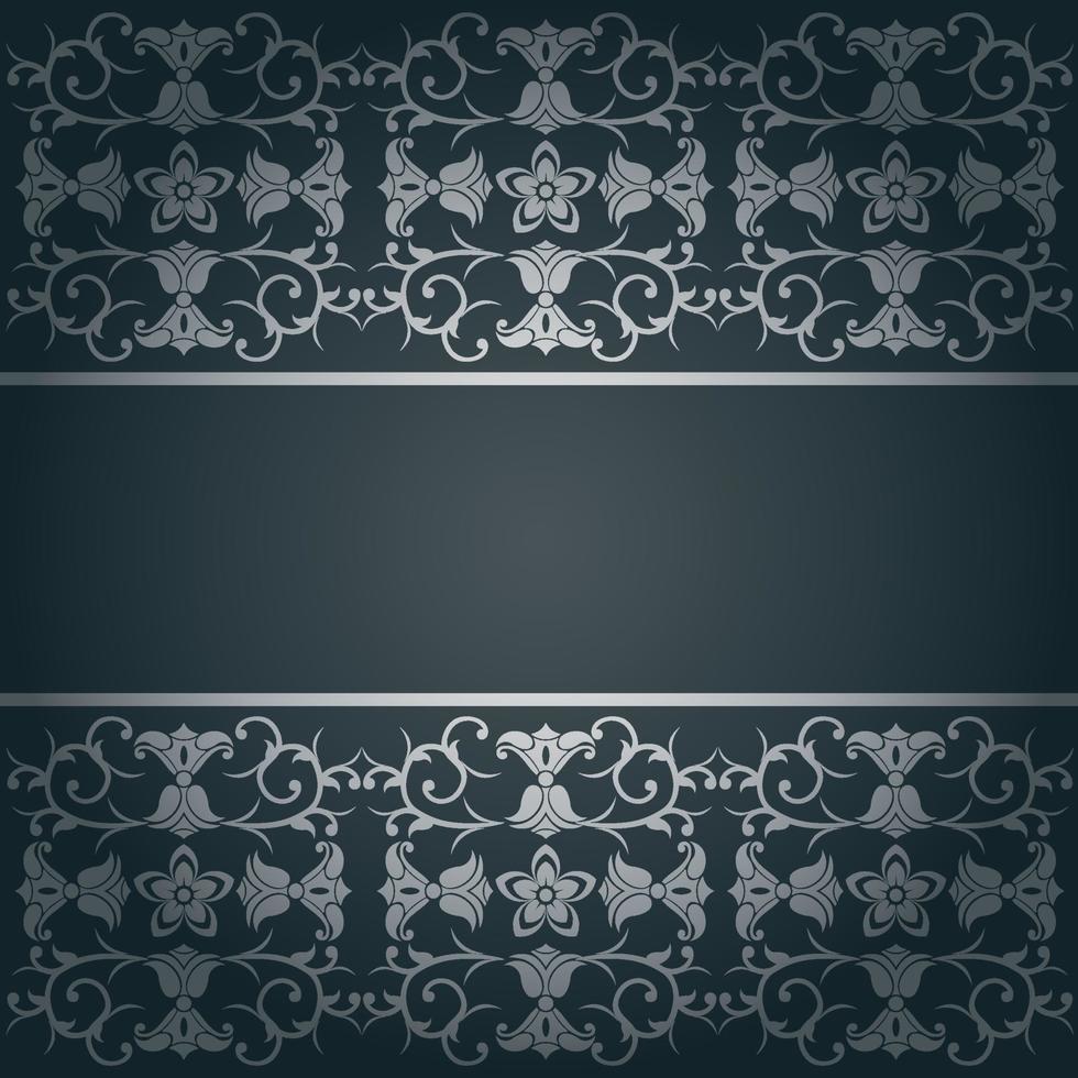 Black background baroque vector with flowers