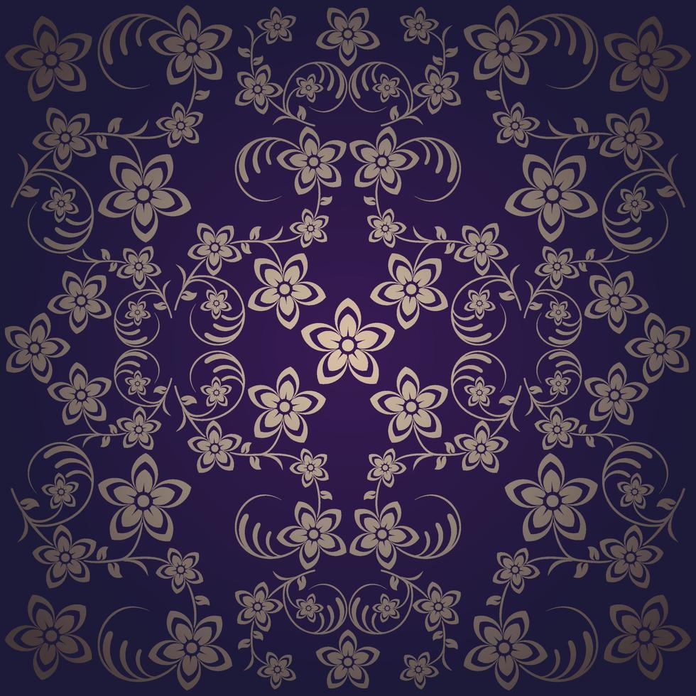 Background baroque vector with flowers violet