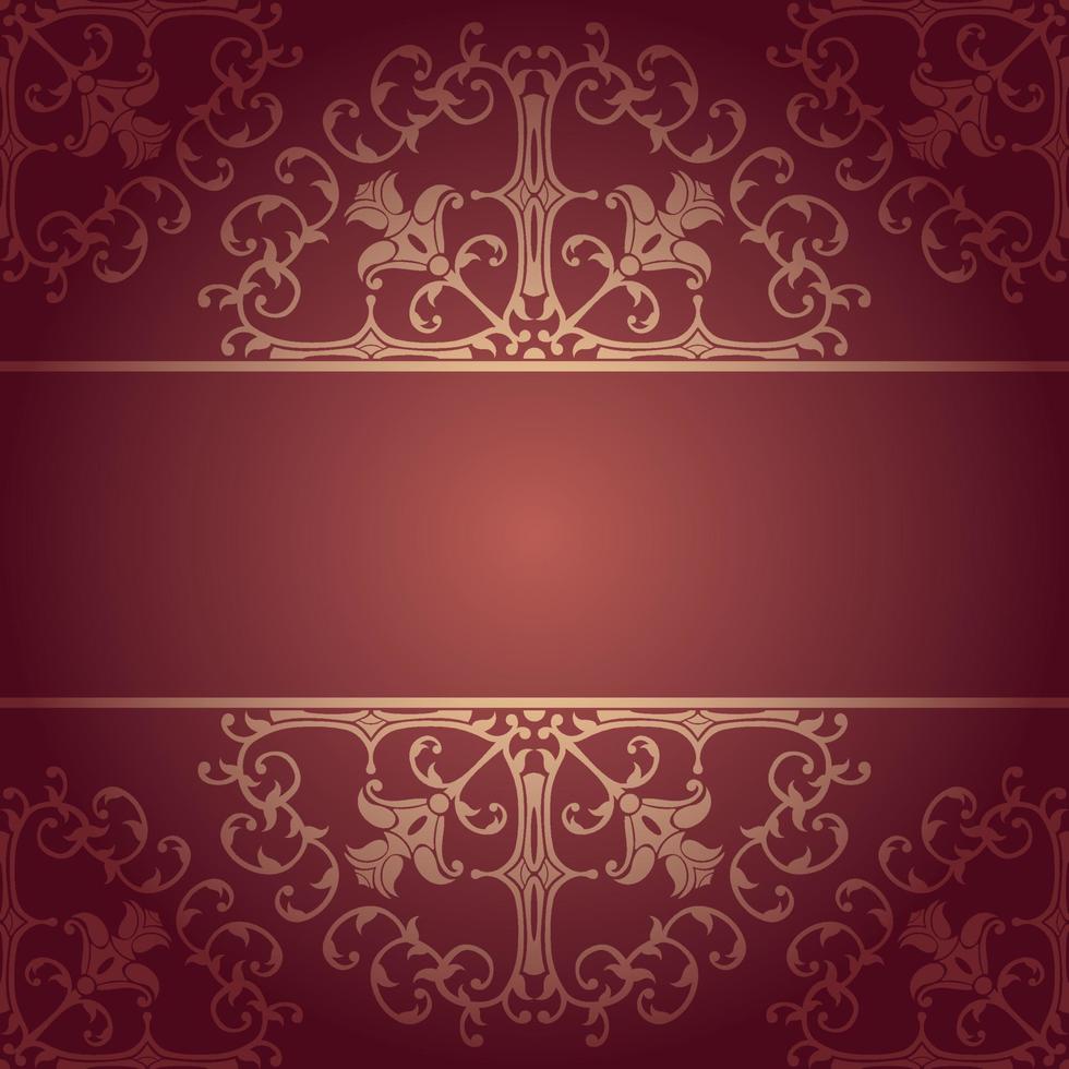 Background baroque vector with flowers red