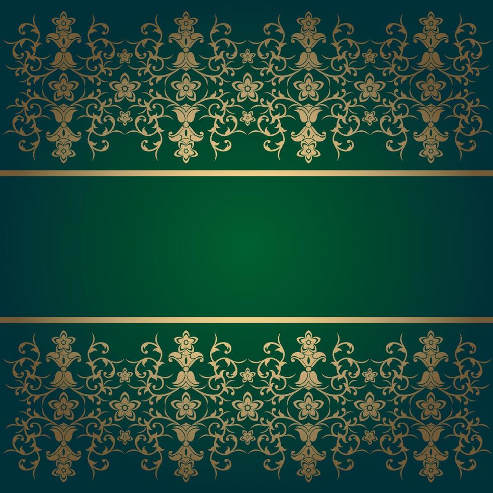 Green background baroque vector with flowe