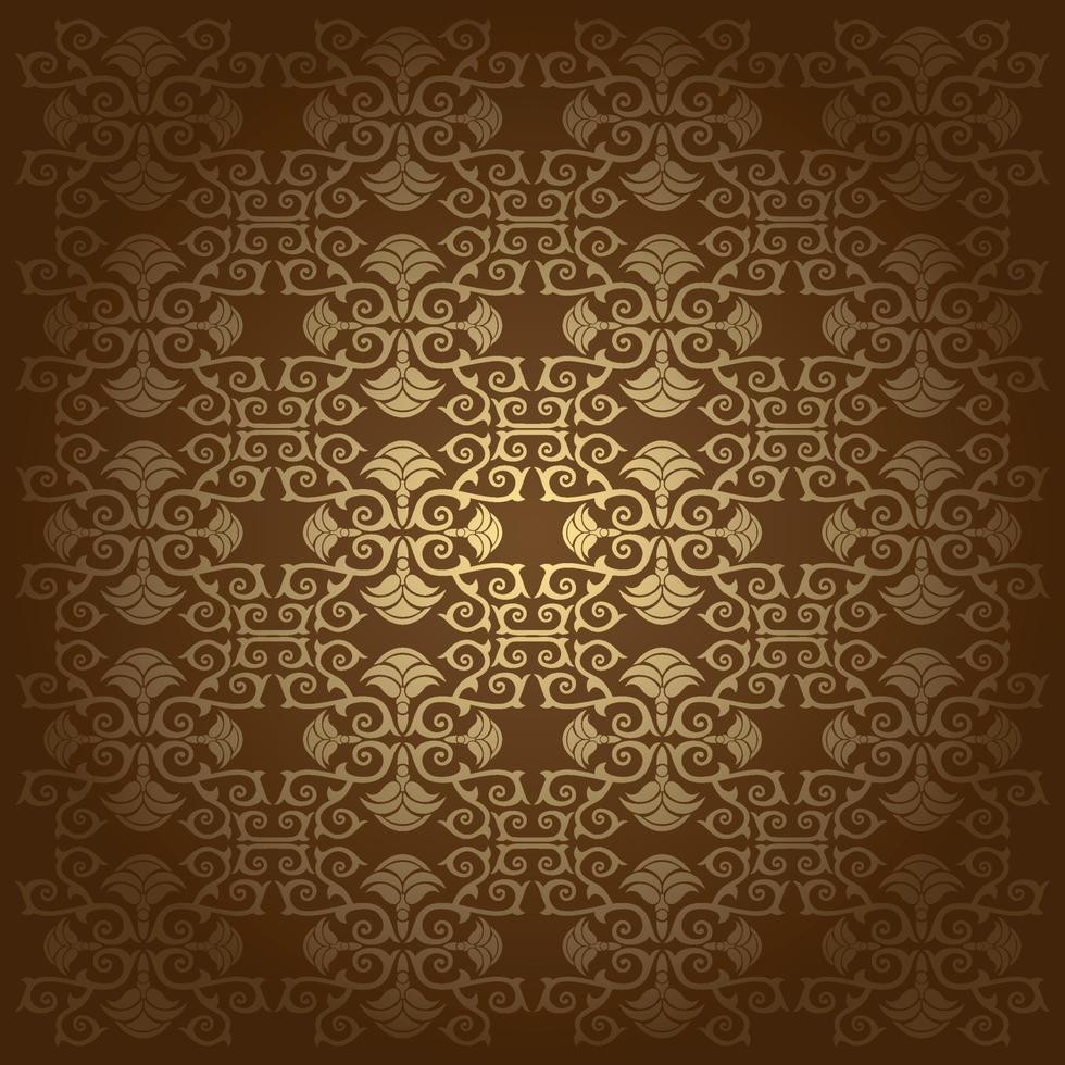 Background brown baroque with flowers vector