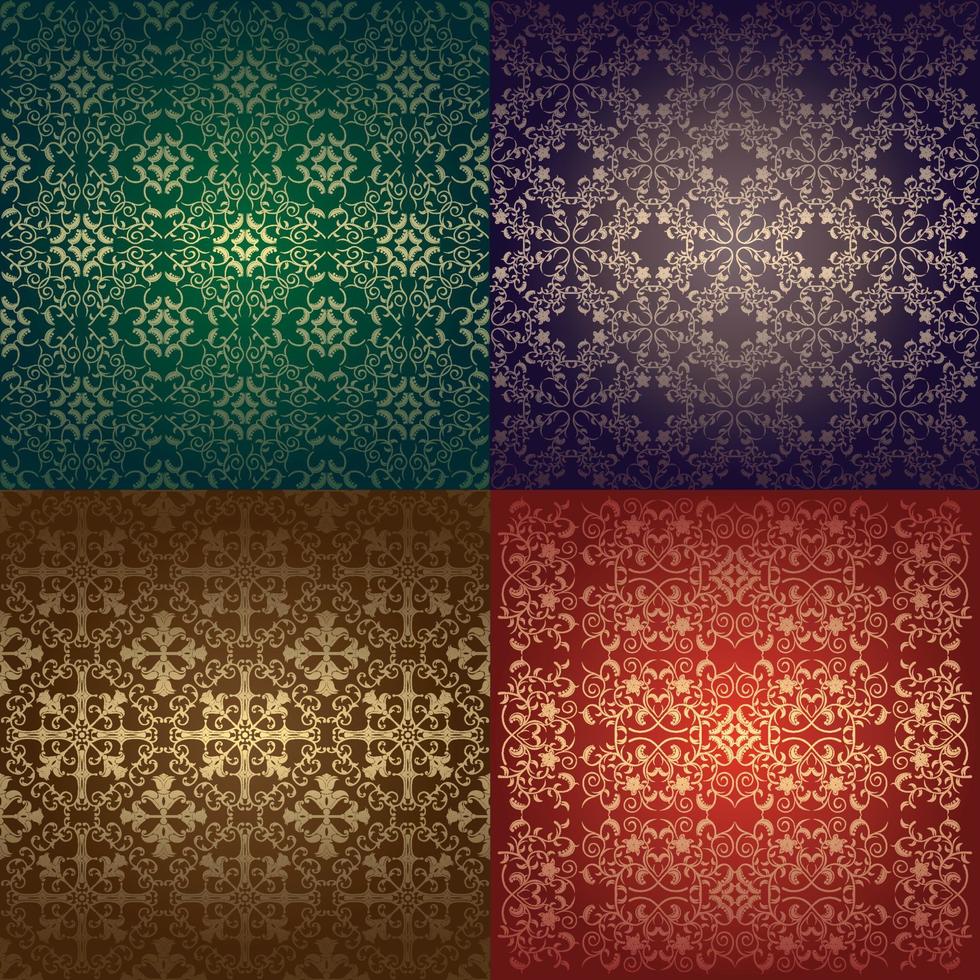 Floral vector background baroque design set