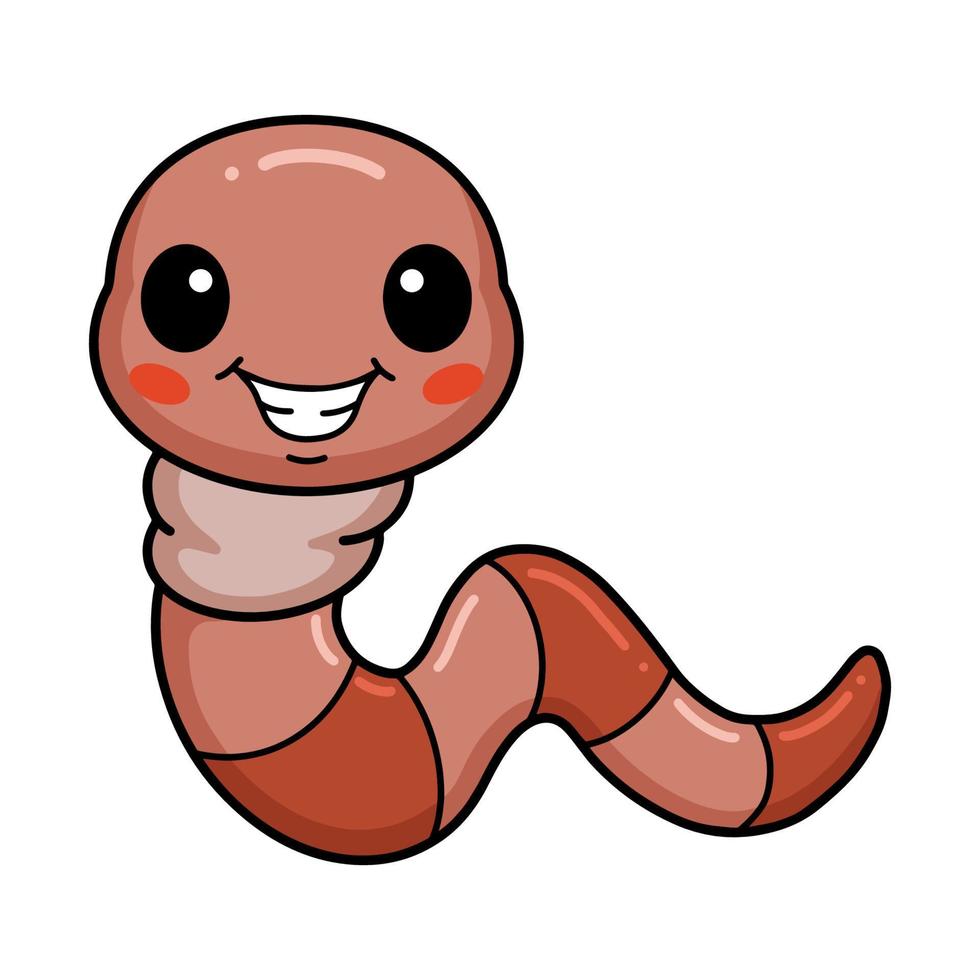 Cute little worm cartoon character 12851601 Vector Art at Vecteezy