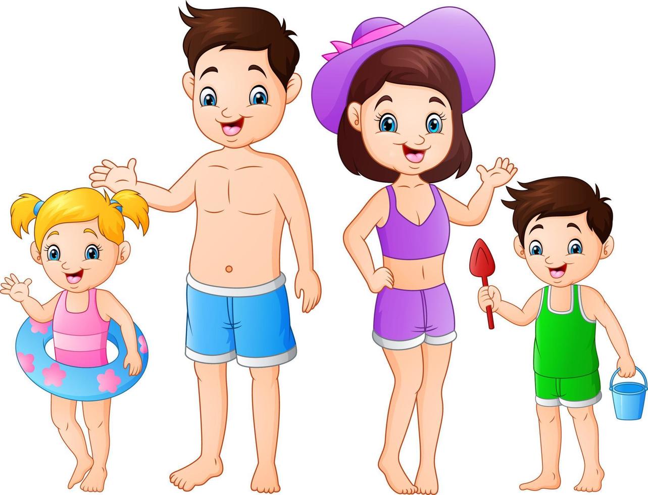 Summer holiday with family on the beach vector