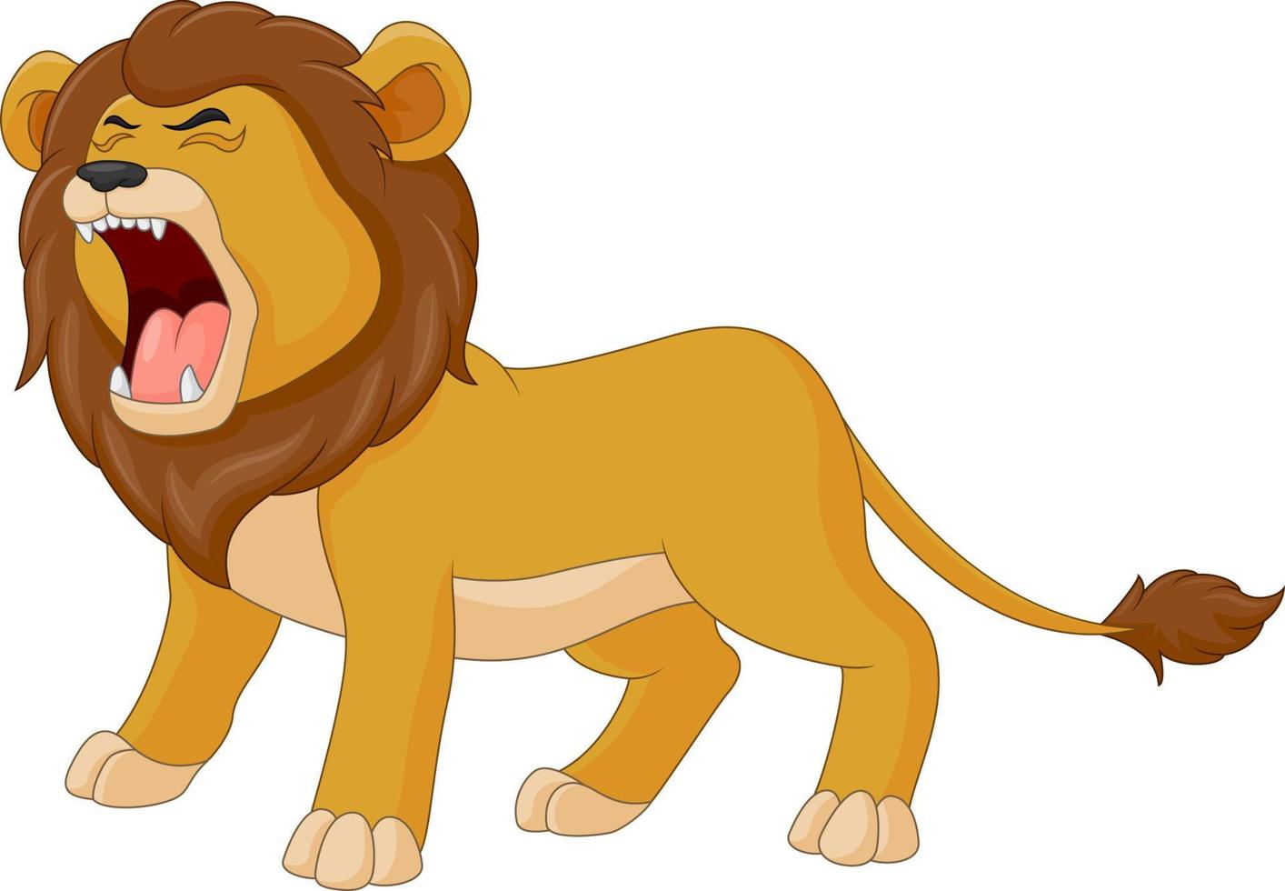 Cartoon the lion is roaring 12851825 Vector Art at Vecteezy