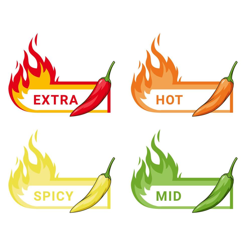 Spicy level chili illustration vector