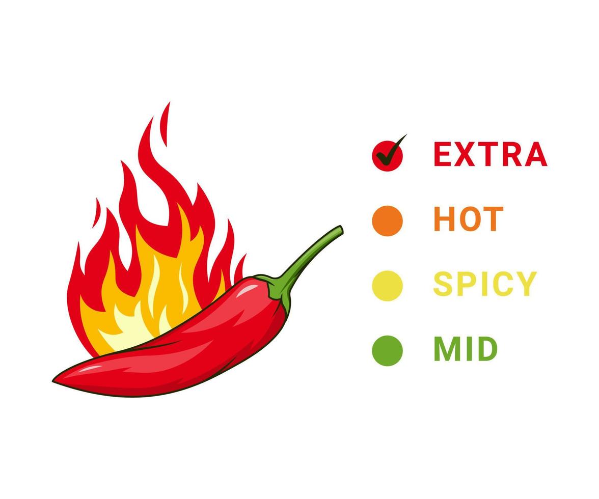 Spicy level chili illustration vector