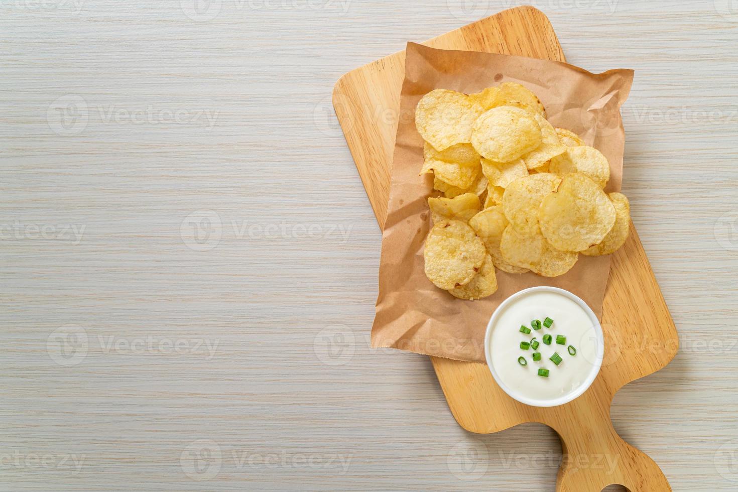 potato chips with sour cream photo