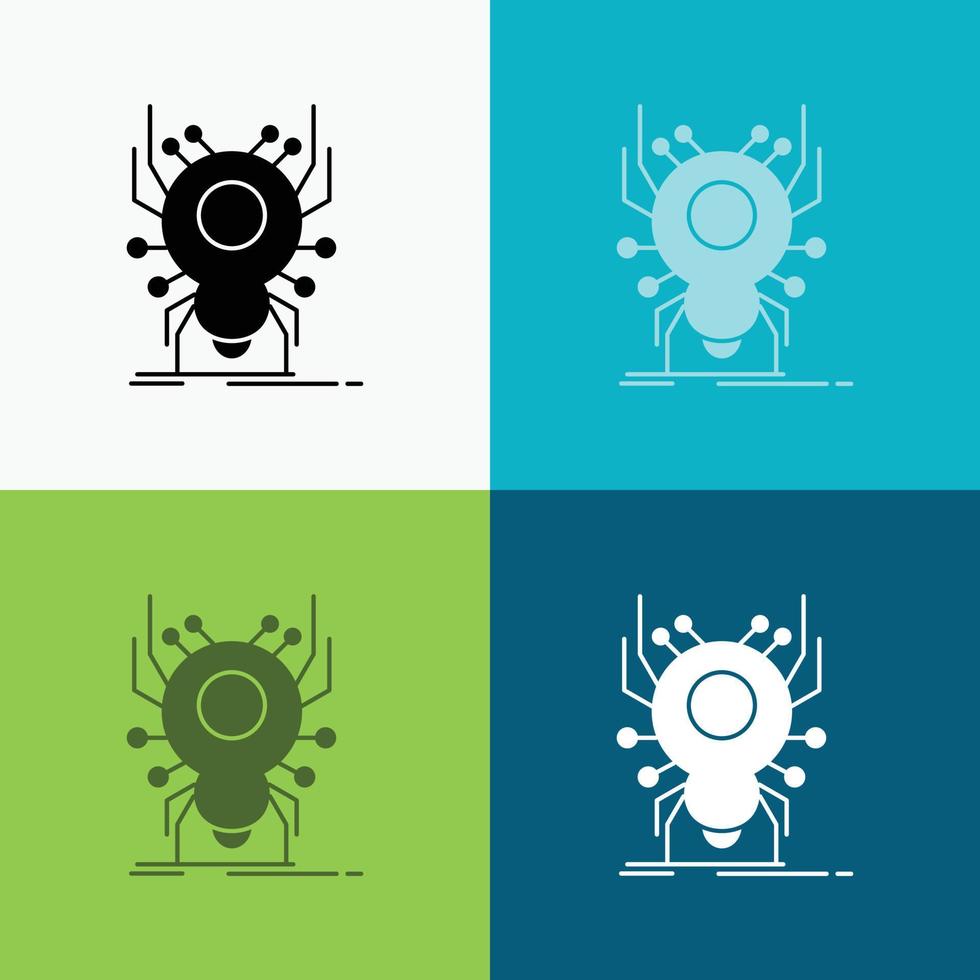 insecto. insecto. araña. virus. icono de la aplicación sobre varios antecedentes. diseño de estilo de glifo. diseñado para web y aplicación. eps 10 ilustración vectorial vector