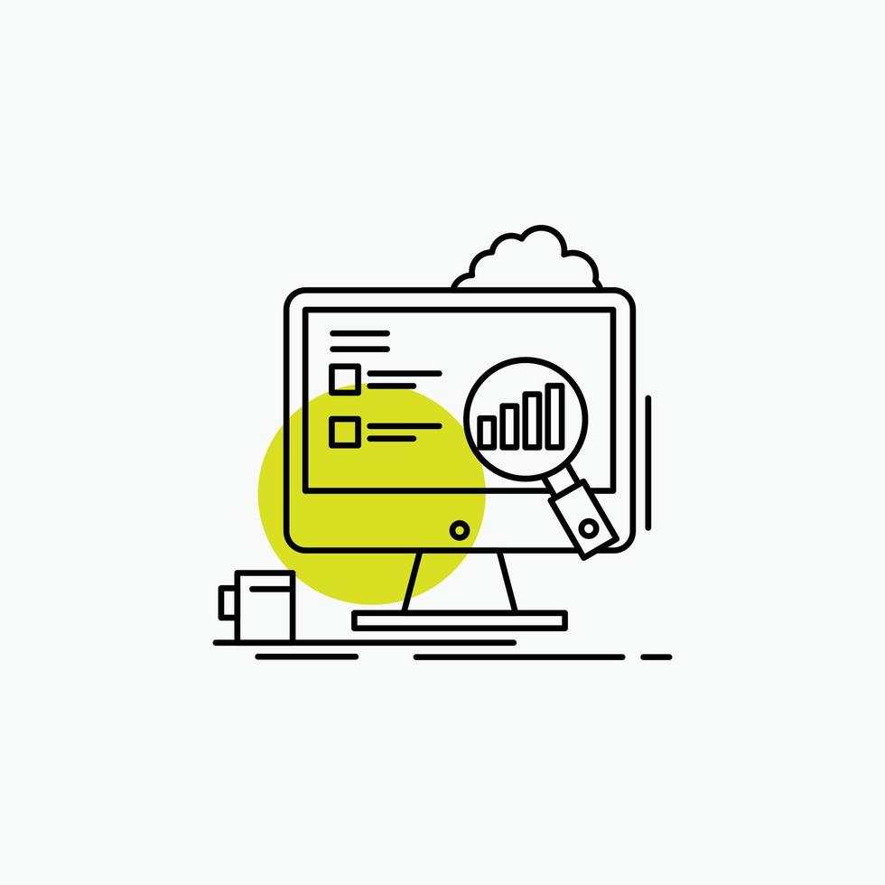analytics. board. presentation. laptop. statistics Line Icon vector