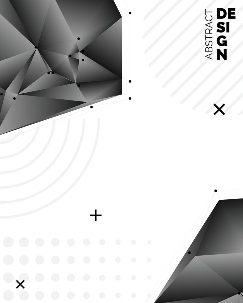 Vector set of faceted 3d crystal colorful shapes. banners. Faceted 3d shapes. crystal banners