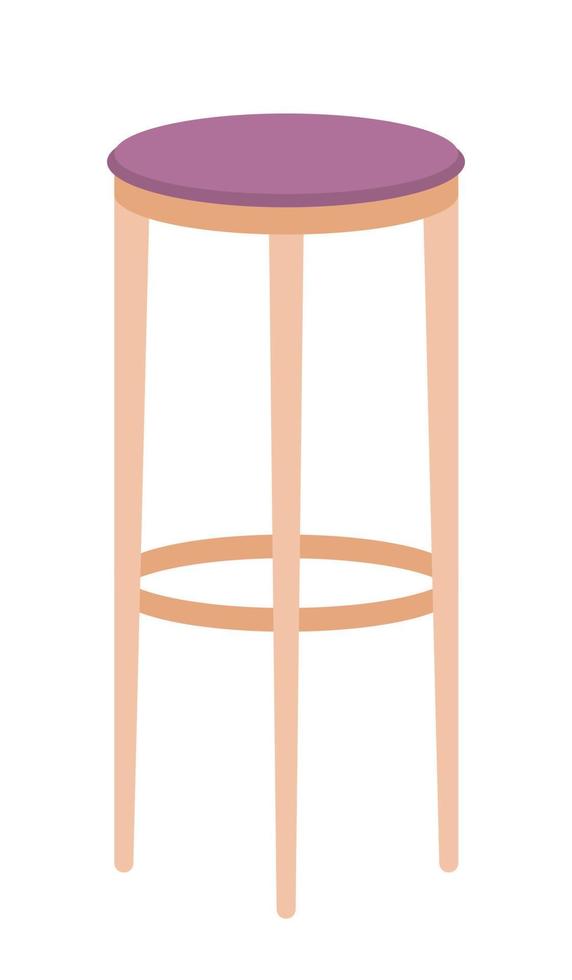 Bar chair semi flat color vector character. Full sized item on white. Convenient element of interior. Public place arrangement simple cartoon style illustration for web graphic design and animation