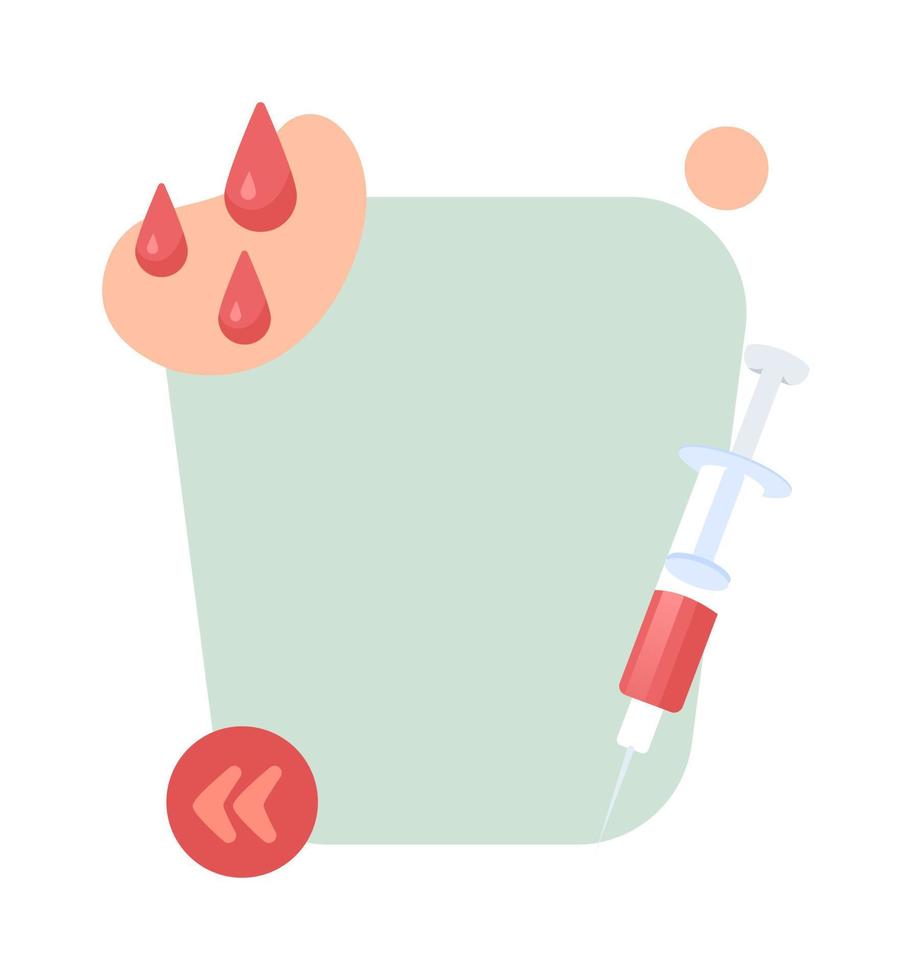 Blood test importance quote textbox with flat objects. Health checkup. Medical examination. Speech bubble with editable cartoon illustration. Creative quotation isolated on white background vector