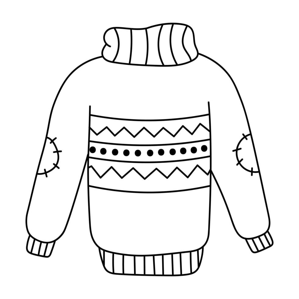 pegatina de doodle de suéter cálido de navidad vector