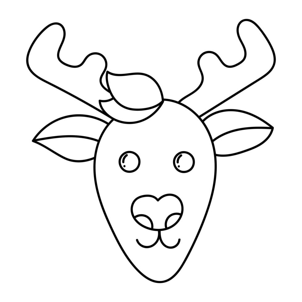 Cute muzzle of a Christmas deer with a red nose vector