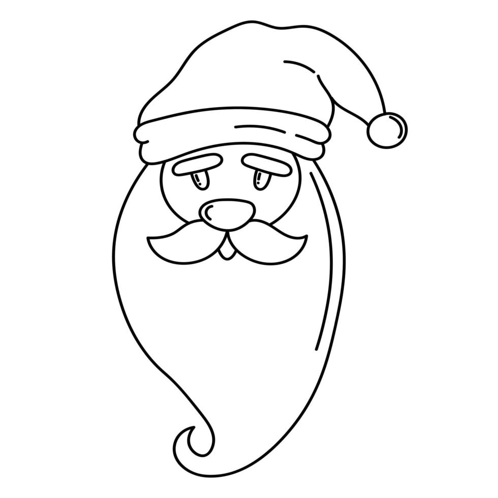 Happy face of santa claus with hat and red nose vector