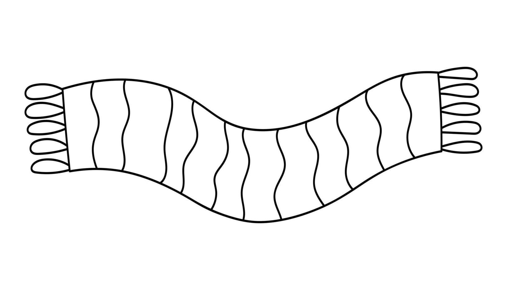 Doodle sticker winter warm striped scarf vector